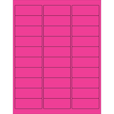 Tape Logic® Rectangle Laser Labels, 2 5/8 x 1, Fluorescent Pink, 3000/Case (LL173PK)