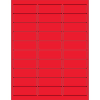 Tape Logic® Rectangle Laser Labels, 2 5/8 x 1, Fluorescent Red, 3000/Case (LL173RD)