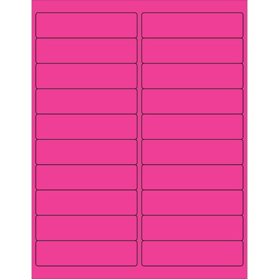 Tape Logic® Rectangle Laser Labels, 4 x 1, Fluorescent Pink, 2000/Case (LL177PK)