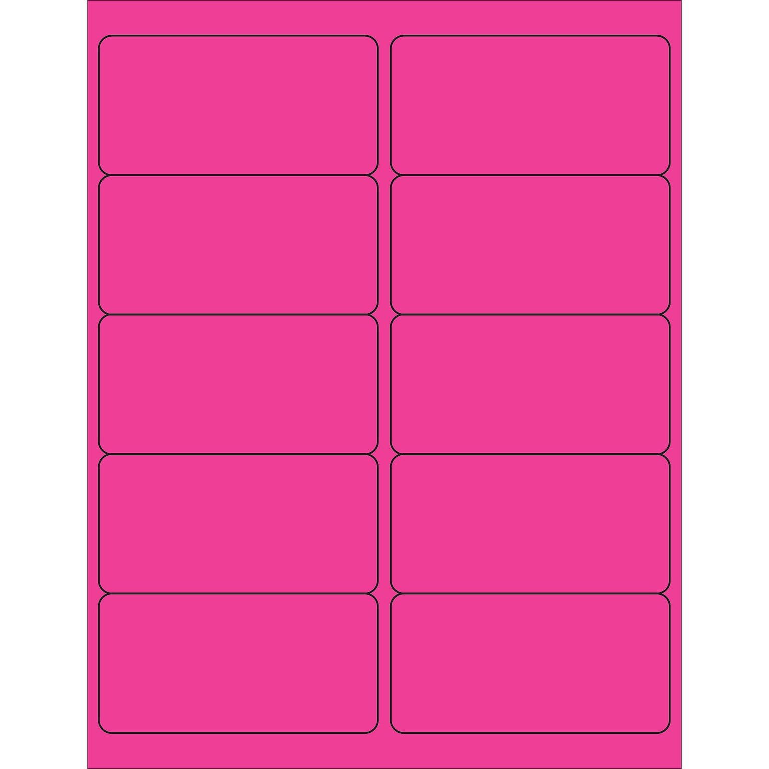 Tape Logic® Rectangle Laser Labels, 4 x 2, Fluorescent Pink, 1000/Case (LL178PK)