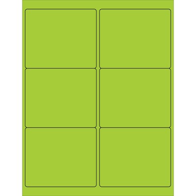 Tape Logic® Rectangle Laser Labels, 4 x 3 1/3, Fluorescent Green, 600/Case (LL180GN)