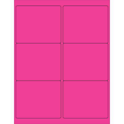 Tape Logic® Rectangle Laser Labels, 4 x 3 1/3, Fluorescent Pink, 600/Case (LL180PK)