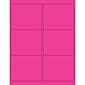 Tape Logic® Rectangle Laser Labels, 4" x 3 1/3", Fluorescent Pink, 600/Case (LL180PK)