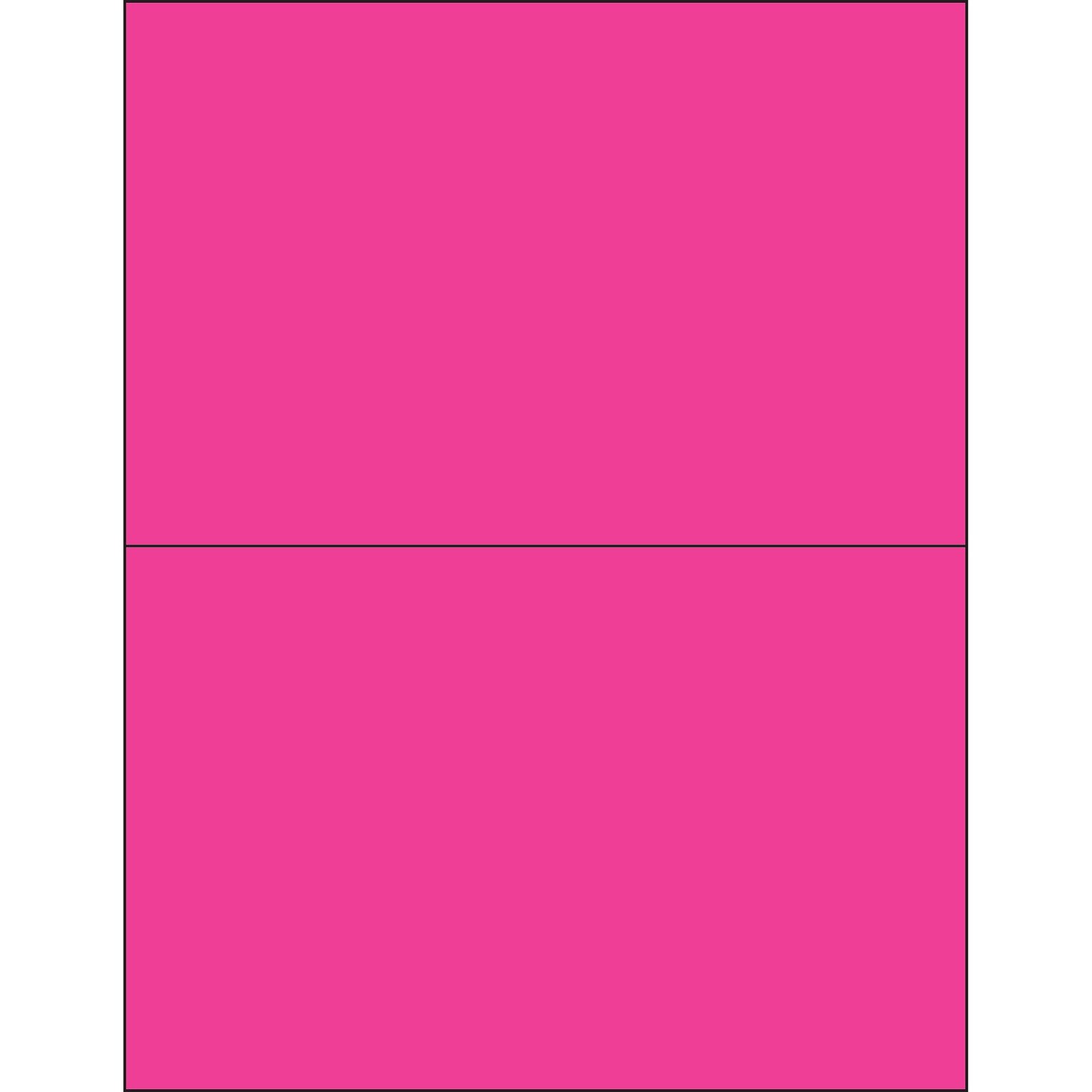 Tape Logic® Rectangle Laser Labels, 8 1/2 x 5 1/2, Fluorescent Pink, 200/Case (LL184PK)