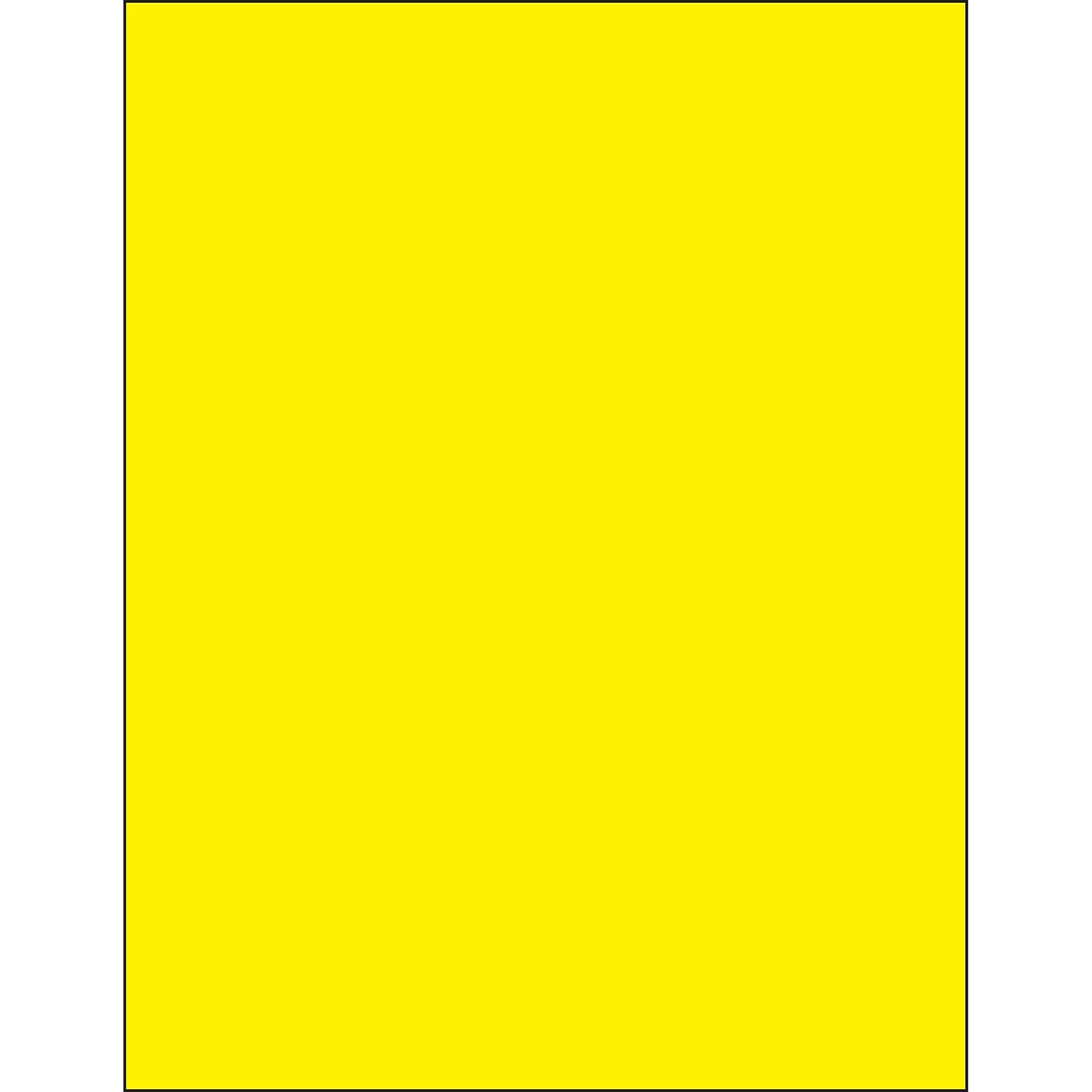 Tape Logic® Rectangle Laser Labels, 8 1/2 x 11, Fluorescent Yellow, 100/Case (LL185YE)