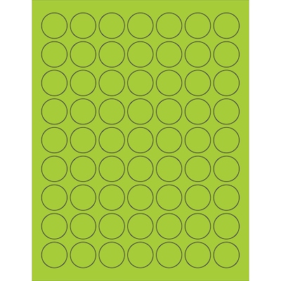 Tape Logic® Circle Laser Labels, 1, Fluorescent Green, 6300/Case (LL191GN)