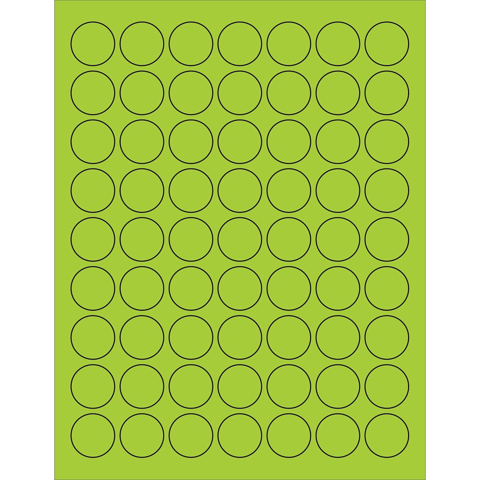 Tape Logic® Circle Laser Labels, 1, Fluorescent Green, 6300/Case (LL191GN)