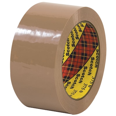 Scotch 375 Packing Tape, 2 x 55 yds., Tan, 6/Carton (T901375T6PK)