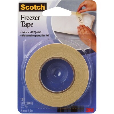 3M 178 Freezer Tape, 2.6 Mil, 3/4 x 1000, Natural, 24/Case (T934178)