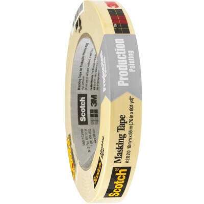 3M 2020 Masking Tape, 5.2 Mil, 3/4 x 60 yds., Natural, 12/Case (T934202012PK)