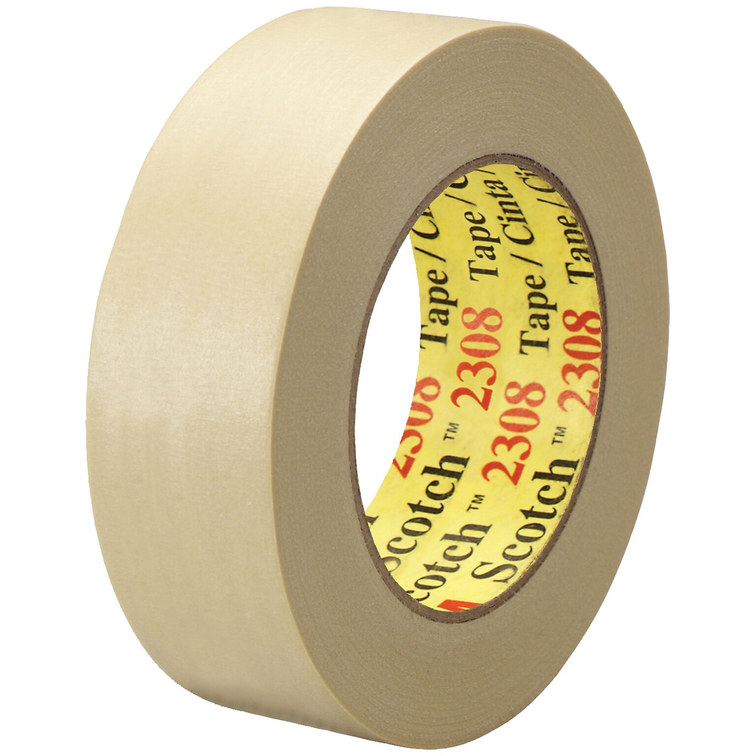 3M™ Scotch  2308 Masking Tape, 1 1/2 x 60 yds., Natural, 12/Case (T936230812PK)