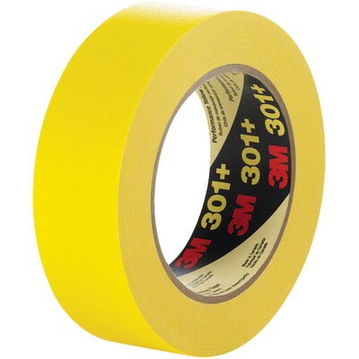 3M™ 301+ Masking Tape, 1/2 x 60 yds., Yellow, 12/Case (T93330112PK)
