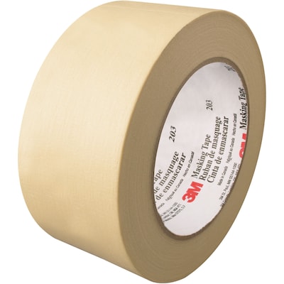 3M 203 Masking Tape, 4.7 Mil, 2 x 60 yds., Natural, 12/Case (T93720312PK)