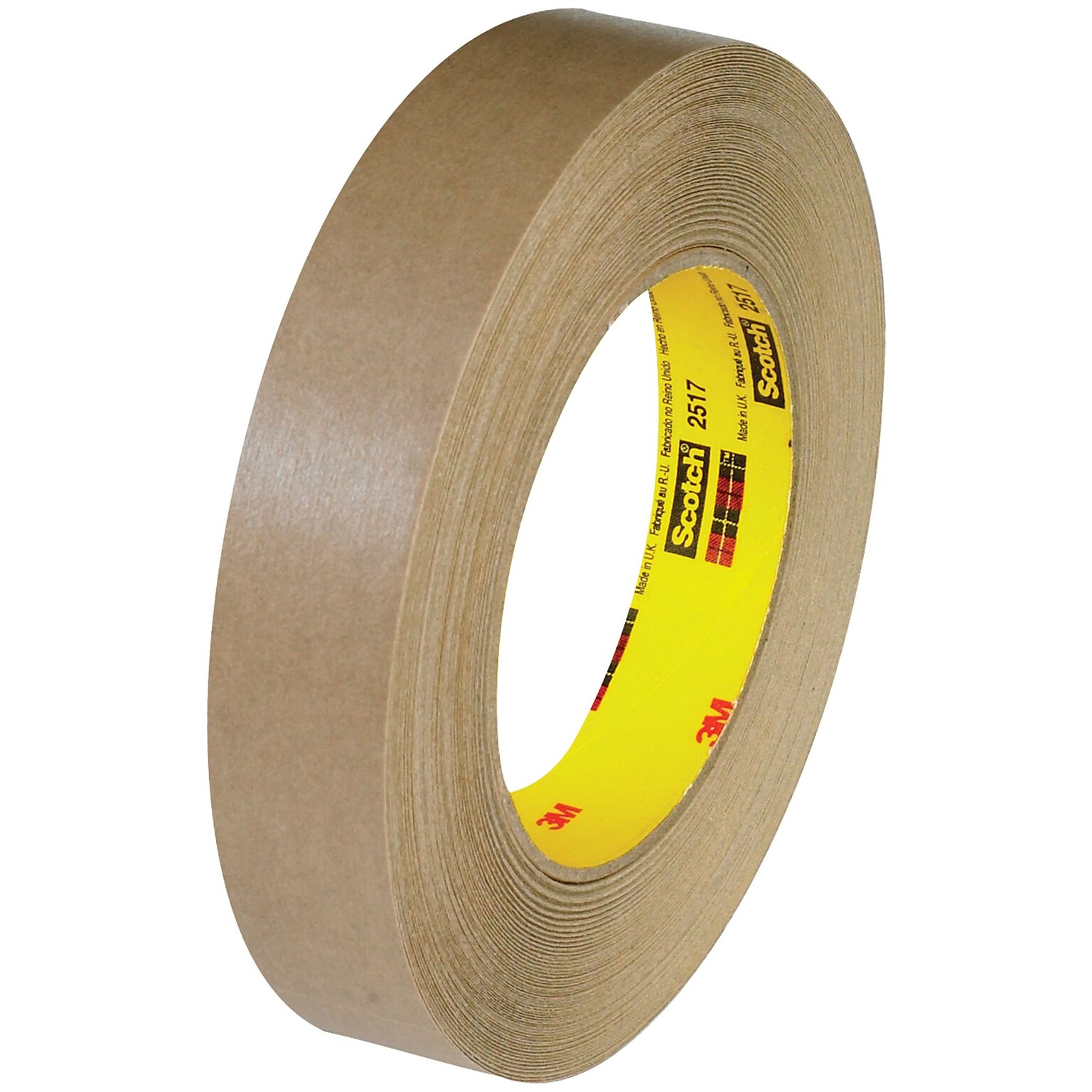 3M 2517 Flatback Tape, 6.5 Mil, 1 x 60 yds., Kraft, 12/Case (T945251712PK)