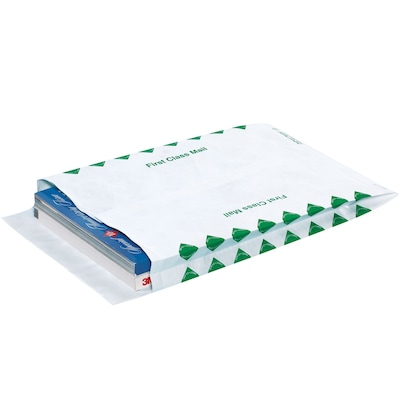 Quality Park Survivor First Class Tyvek Self Seal Catalog Envelope, 10 x 13, White/Green, 100/Cart