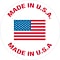 Tape Logic Labels, Made in U.S.A., 1 Circle, Red/White/Blue, 500/Roll (USA301)