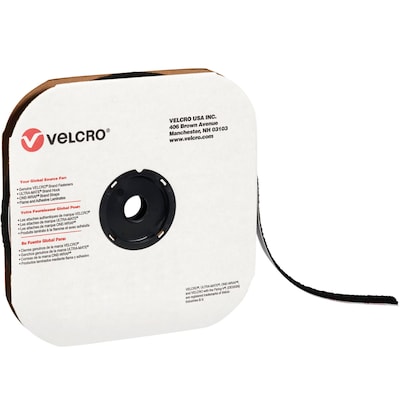 VELCRO Loop Only 3/4 x 75 Sticky Back Tape Hook and Loop Fastener, Black (HLVEL112B)