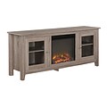 Walker Edison 58 Wood Fireplace TV Stand; Driftwood (SP58FP4DWAG)