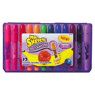 Mr. Sketch Scented Crayons, Gel, Assorted, 12/pack