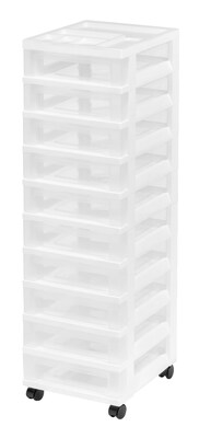 IRIS® 10 Drawer Storage Cart, White (585651)