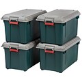 IRIS Weathertight Heavy Duty 87 Qt. Storage Tote, Green, 4/Pack (585751)