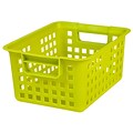 IRIS® Medium Plastic Storage Basket, Green , 8 Pack (109230)