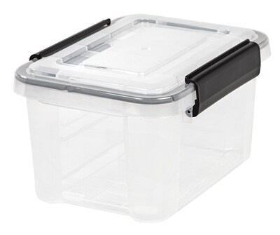 IRIS Weathertight 6.5 Qt. Latching Lid Storage Box, Clear, 6 Pack (110341)