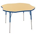 ECR4Kids 48 Clover Table Maple/Blue -Toddler Swivel Glide  (ELR-14101-MBL-TS)