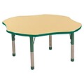 ECR4Kids 48 Clover Table Maple/Green-Chunky Legs  (ELR-14101-MGN-C)
