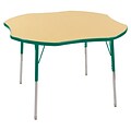 ECR4Kids 48 Clover Table Maple/Green-Toddler Swivel Glide  (ELR-14101-MGN-TS)