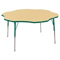 ECR4Kids 60 Flower Table Maple/Green-Standard Swivel Glide  (ELR-14102-MGN-SS)