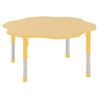 ECR4Kids 60 Flower Table Maple/Yellow-Chunky Legs  (ELR-14102-MYE-C)