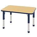 ECR4Kids 24 x 36 Rectangle Table Maple/Navy -Chunky Legs  (ELR-14106-MNV-C)