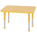 ECR4Kids 24 x 36 Rectangle Table Maple/Yellow-Chunky Legs (ELR-14106-MYE-C)