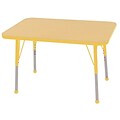 ECR4Kids 24 x 36 Rectangle Table Maple/Yellow-Standard Ball Glide  (ELR-14106-MYE-SB)