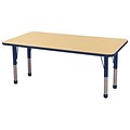 ECR4Kids 24 x 60  Rectangle Table Maple/Navy -Chunky Legs  (ELR-14108-MNV-C)