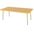ECR4Kids 24 x 60  Rectangle Table Maple/Yellow-StandardSwivel Glide  (ELR-14108-MYE-SS)