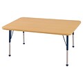 30”x48” Rectangular T-Mold Activity Table, Maple/Maple/Navy/Standard Ball