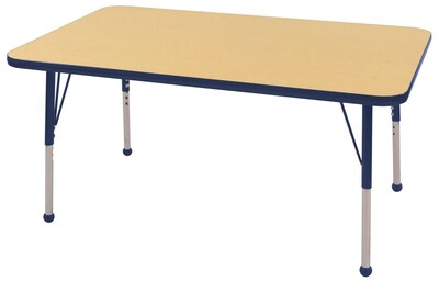 30”x48” Rectangular T-Mold Activity Table, Maple/Navy/Standard Ball