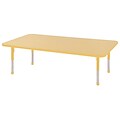 30”x60” Rectangular T-Mold Activity Table, Maple/Yellow/Chunky