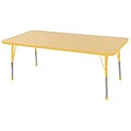 30”x60” Rectangular T-Mold Activity Table, Maple/Yellow/Toddler Ball