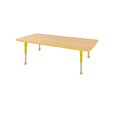 36”x72” Rectangular T-Mold Activity Table, Maple/Yellow/Chunky