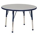 36” Round T-Mold Activity Table, Grey/Navy/Standard Ball