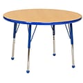 30” Round T-Mold Activity Table, Maple/Blue/Standard Ball