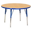 30” Round T-Mold Activity Table, Maple/Blue/Toddler Swivel