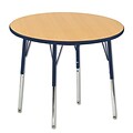 36” Round T-Mold Activity Table, Maple/Navy/Toddler Swivel