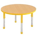 30” Round T-Mold Activity Table, Maple/Yellow/Chunky