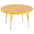 30” Round T-Mold Activity Table, Maple/Yellow/Standard Swivel