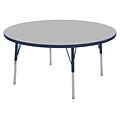 48” Round T-Mold Activity Table, Grey/Navy/Toddler Swivel