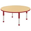 48” Round T-Mold Activity Table, Maple/Red/Chunky